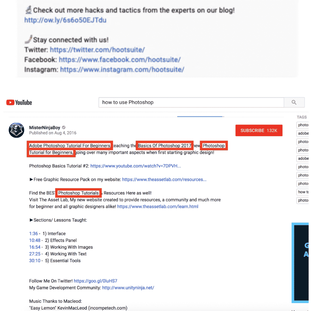 youtube seo - video description optimization